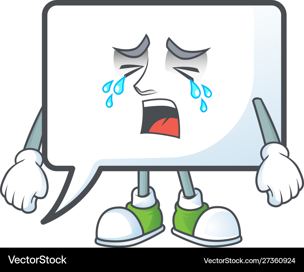 Crying shape rectangle bubble on white background vector image