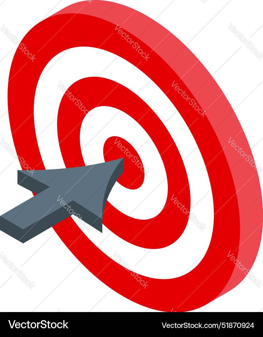 Cursor arrow pointing red target center business Cursor arrow pointing red target center business Vector Image