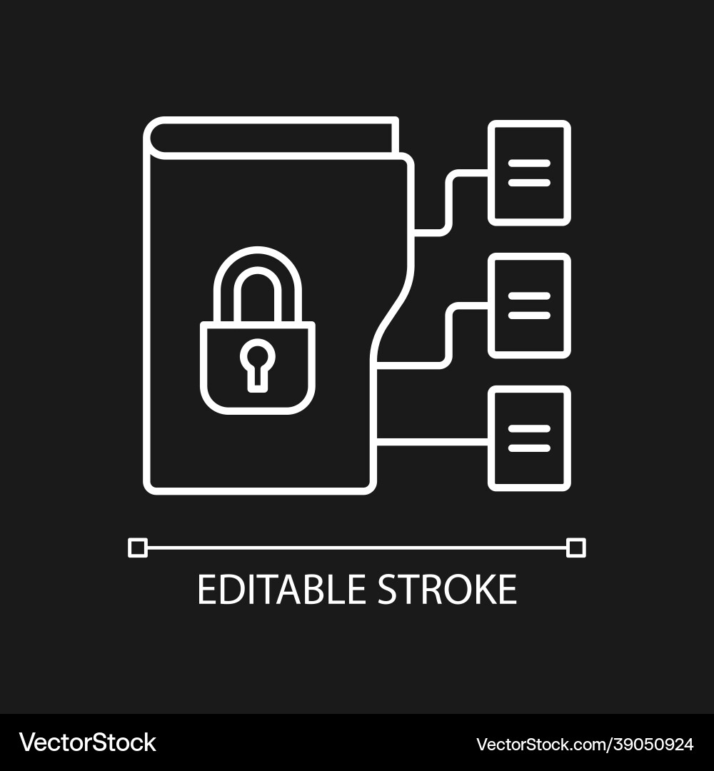 Data classification white linear icon for dark Data classification white linear icon for dark vector image
