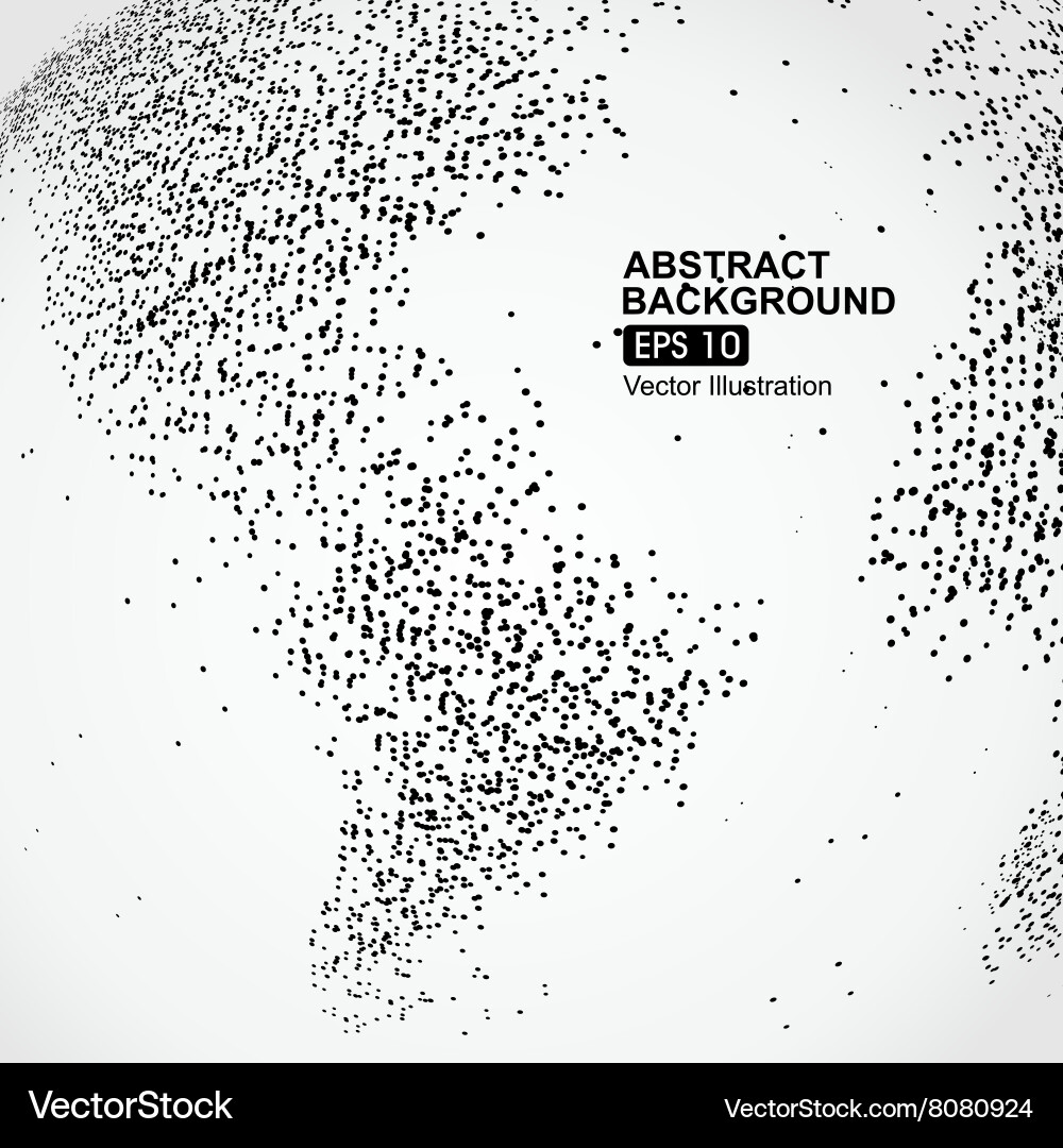 Dots three-dimensional map of the world abstract vector image
