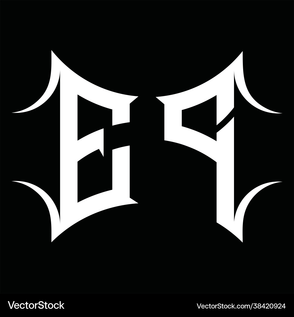 Ep logo monogram with abstract shape design vector image