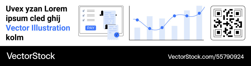 Financial data analysis with qr codes and digital Vector Image