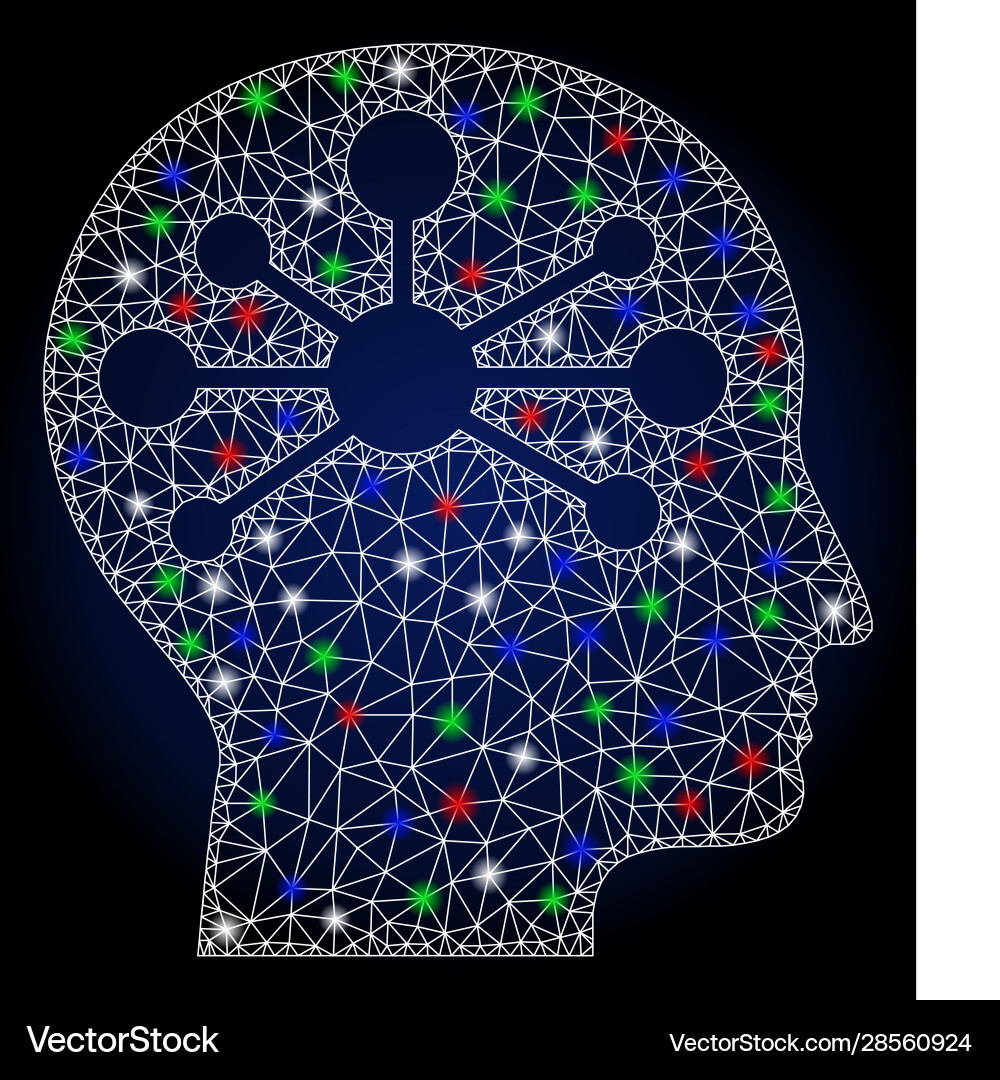 Flare mesh network human intellect with Flare mesh network human intellect with vector image