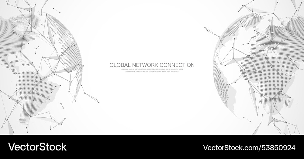 Global network connection banner design template Global network connection banner design template vector image