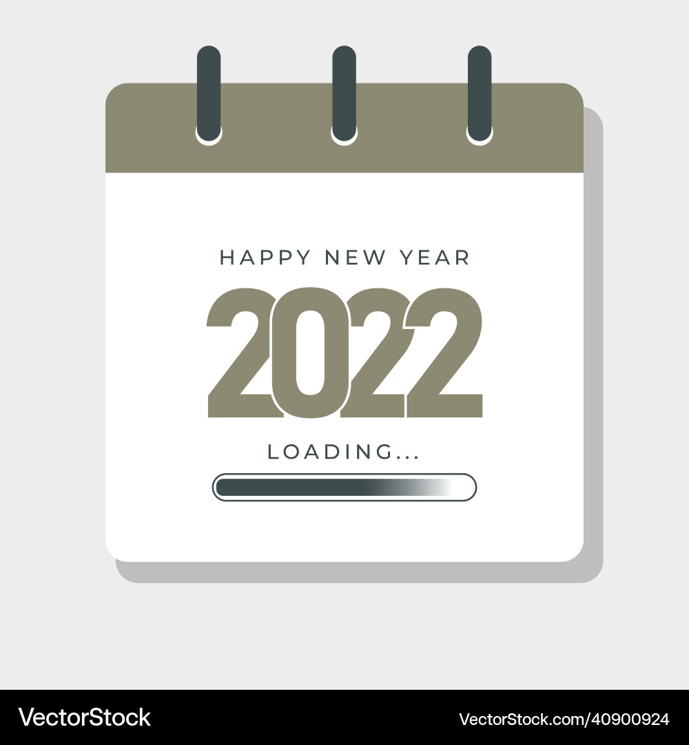 Happy new year 2022 loading with calender Vector Image