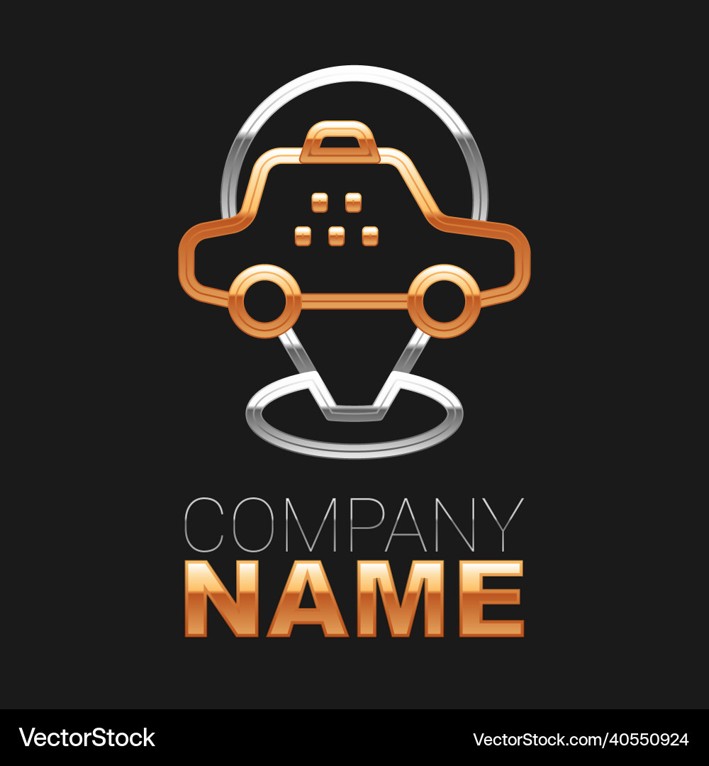 Line map pointer with taxi car icon isolated Line map pointer with taxi car icon isolated vector image