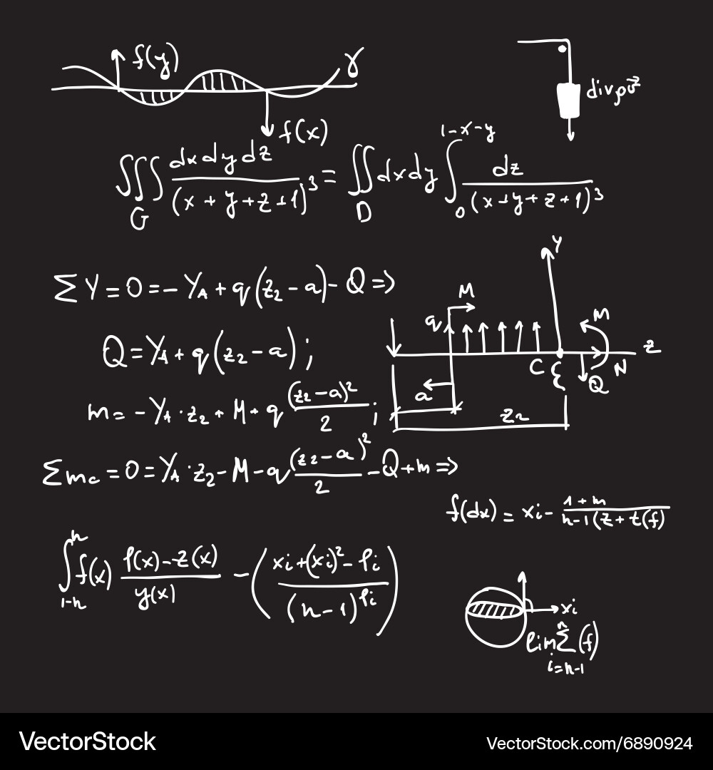 Pattern with mathematical formulas Vector Image