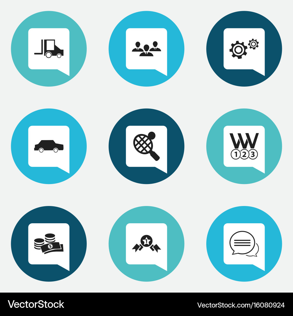 Set of 9 editable complex icons includes symbols vector image