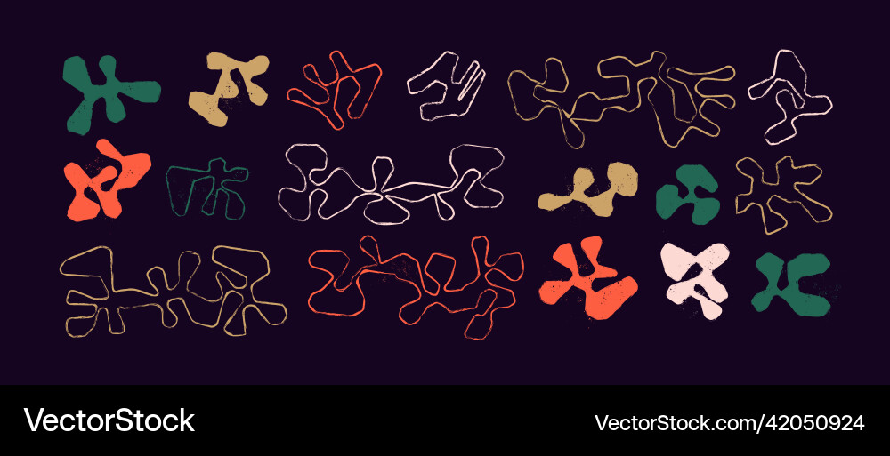 Set of abstract objects unusual shapes Vector Image