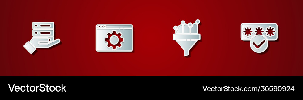 Set server data web hosting browser setting Set server data web hosting browser setting vector image
