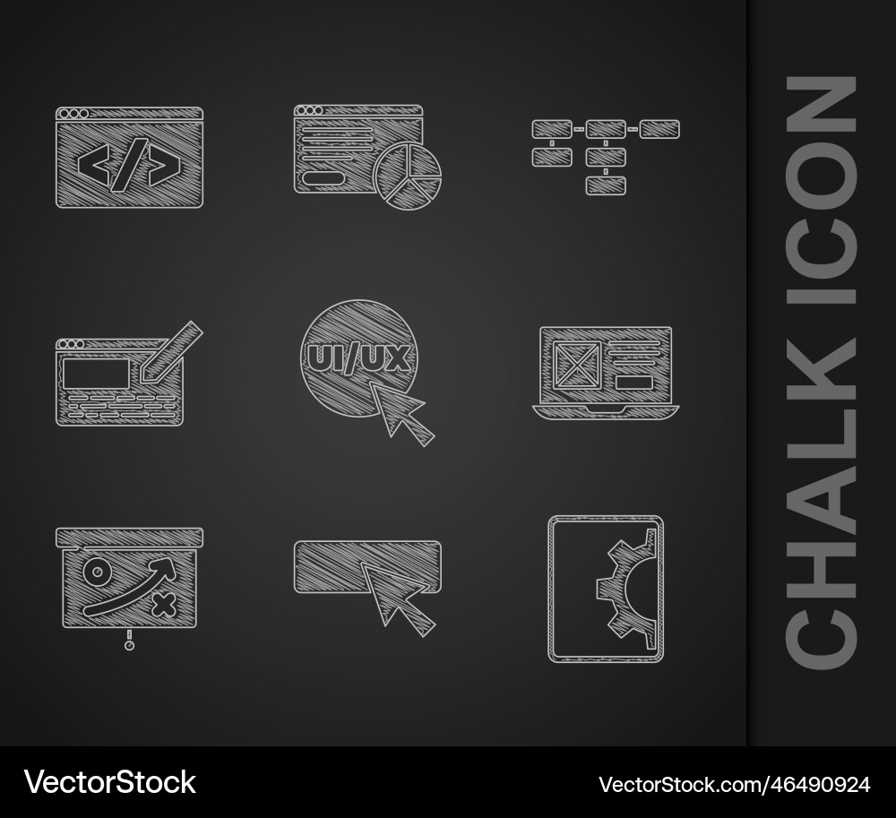 Set ui or ux design web development planning Set ui or ux design web development planning vector image