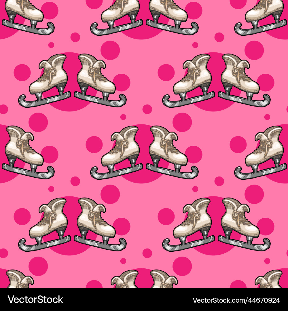 Skates seamless pattern for print or web design Skates seamless pattern for print or web design vector image
