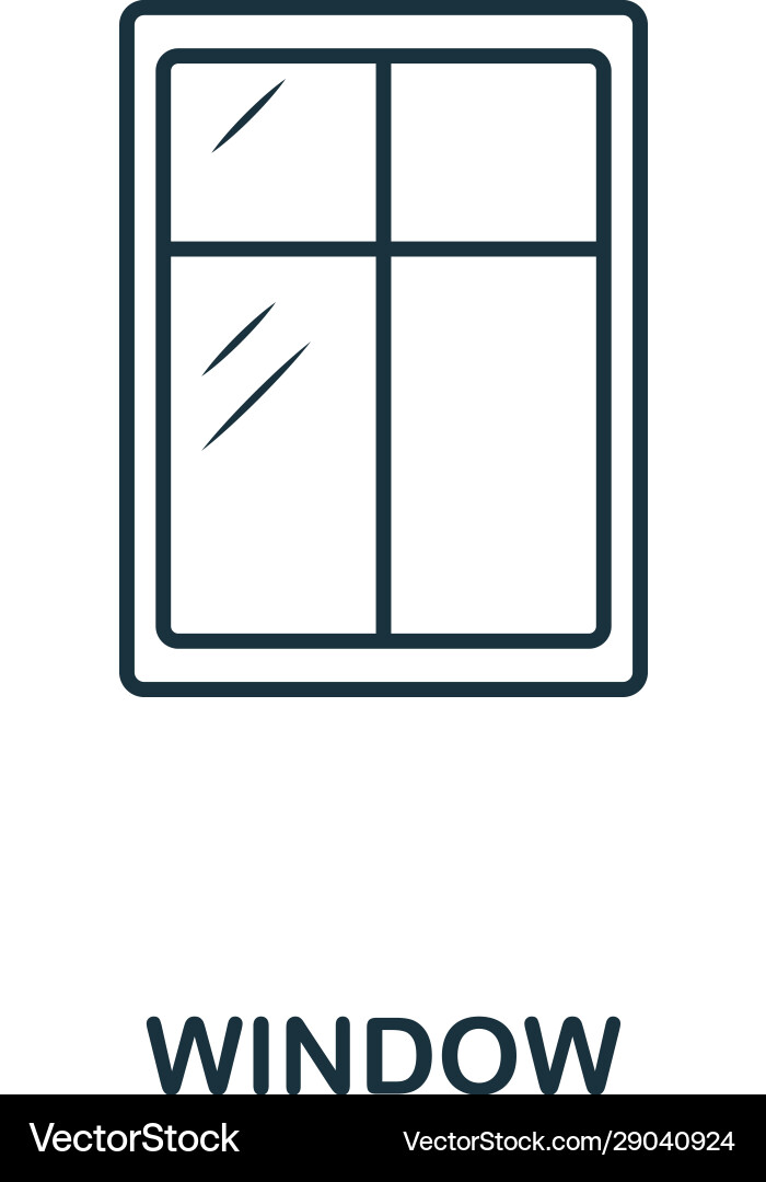 Window line icon thin style element from Window line icon thin style element from vector image