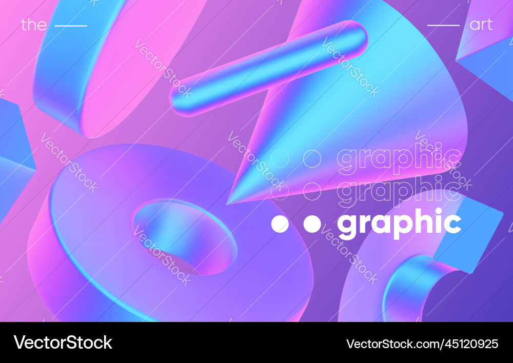 3d background with gradient geometric shapes 3d background with gradient geometric shapes vector image