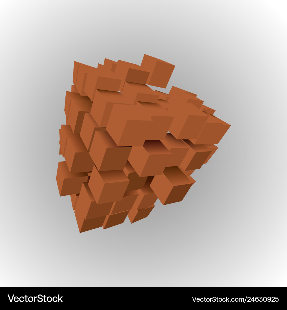 3d of basic geometric shapes an array brown 3d of basic geometric shapes an array brown Vector Image