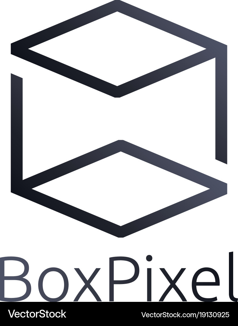 Abstract box cube logo icon template blockchain vector image