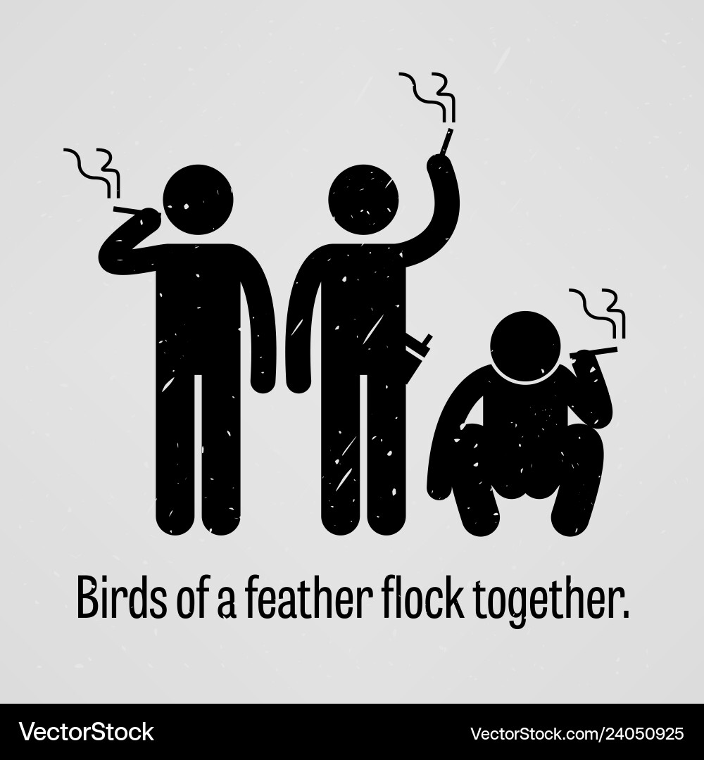Birds of a feather flock together motivational Birds of a feather flock together motivational vector image