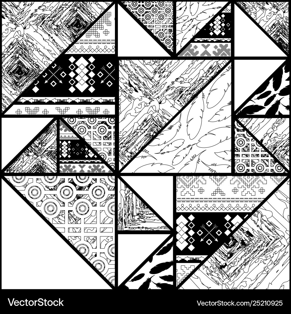 Boho outline background Vector Image