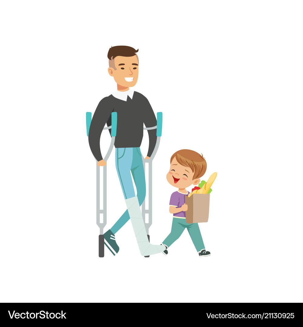 Boy Helping Elderly Man with Shopping – Royalty-Free Vector | VectorStock, image size:1000x1080
