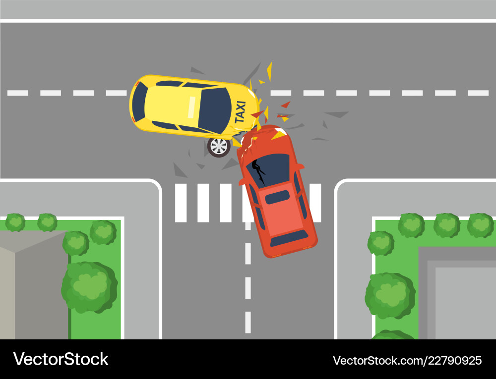 Car Accident Road Crash Royalty Free Vector Image