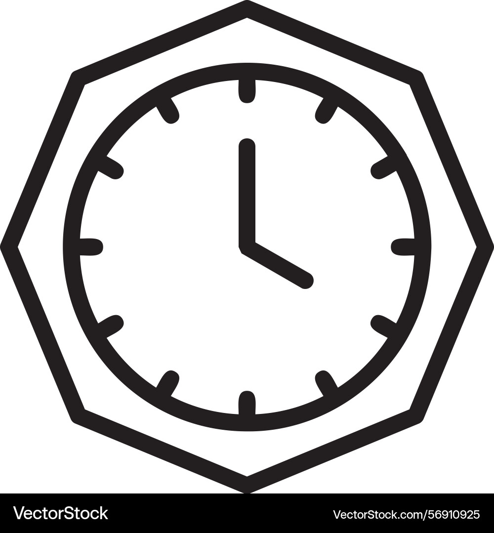 Clock linear style icon design vector image