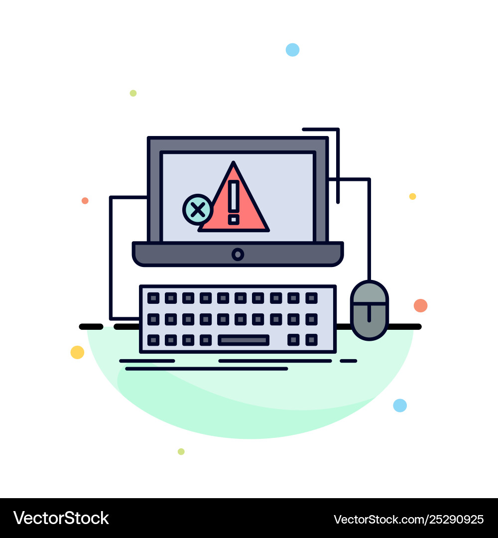 Computer crash error failure system flat color Vector Image
