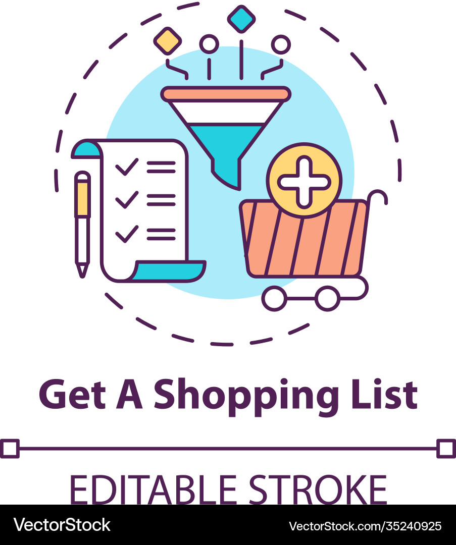 Creating shopping list concept icon vector image