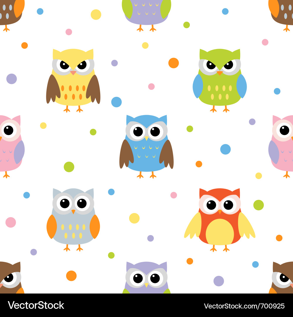 Cute Owl Pattern Vector Image