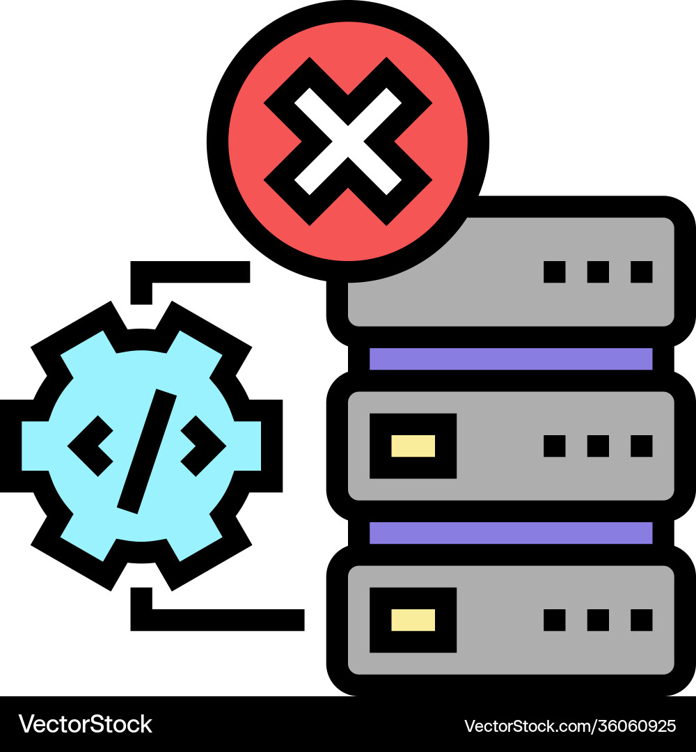 Debugging servers color icon vector image