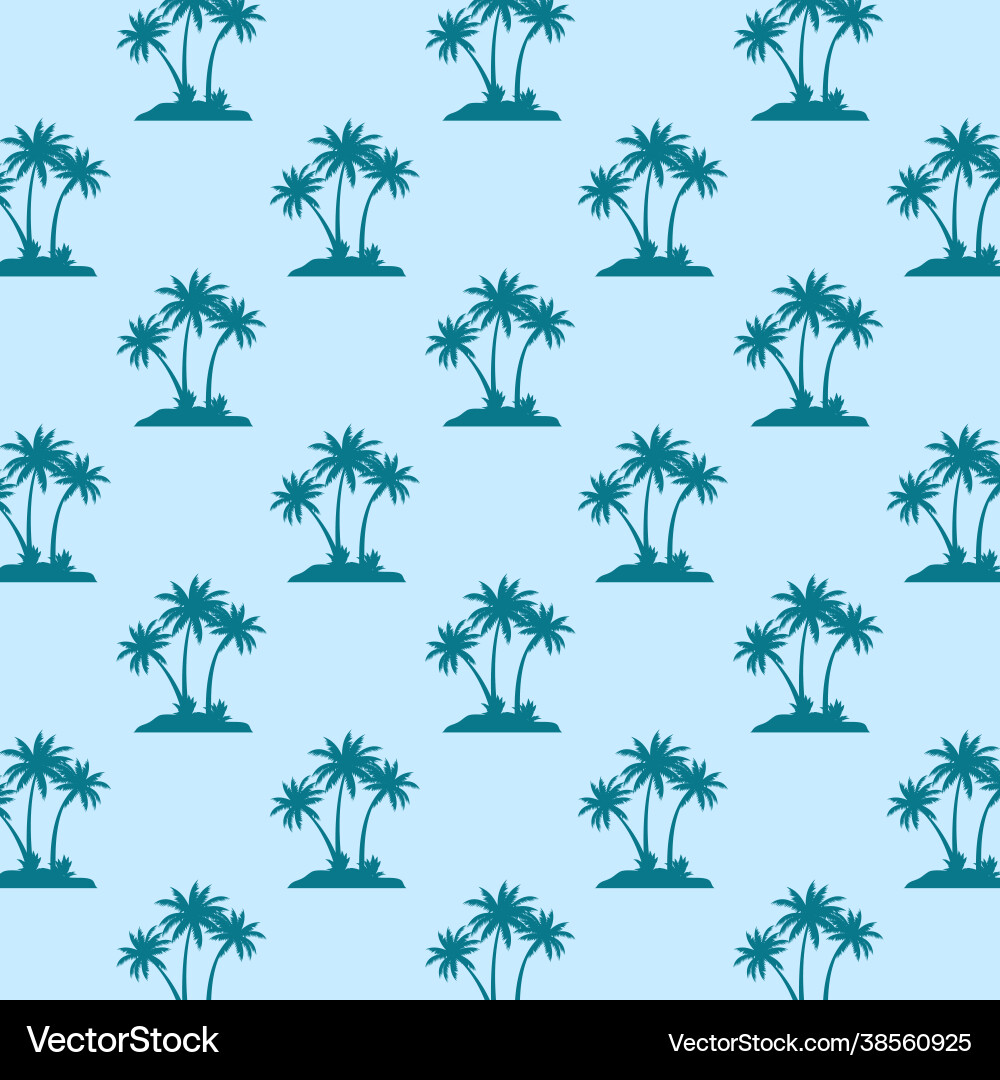 Flat palm trees seamless pattern vector image