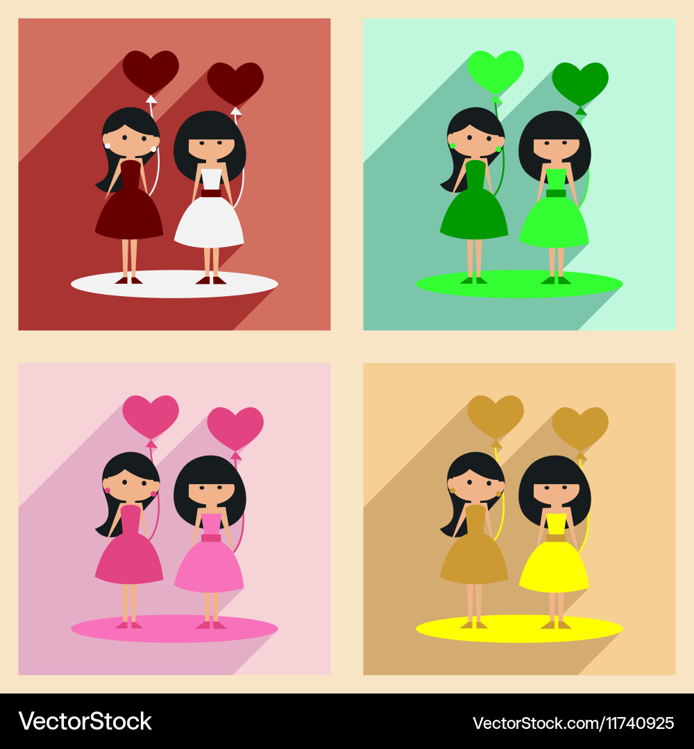 Flat with shadow concept and mobile application Vector Image