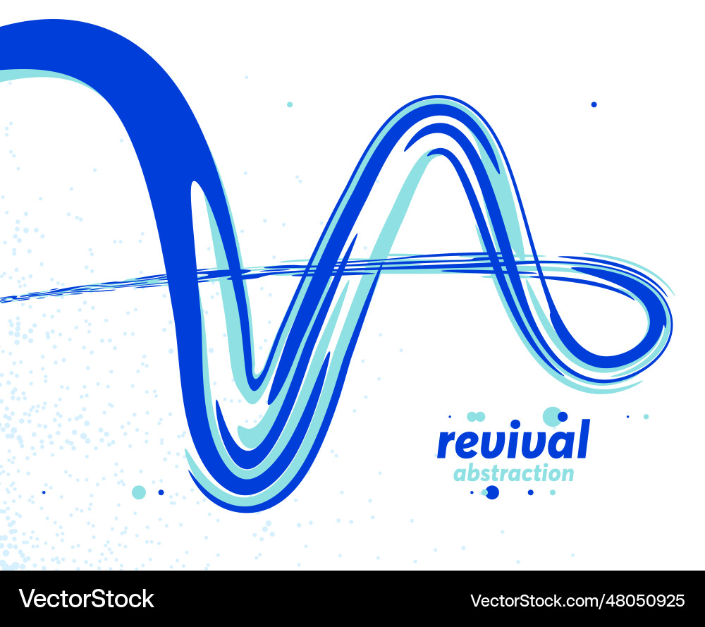 Flowing fluid 3d dimensional abstract shape vector image
