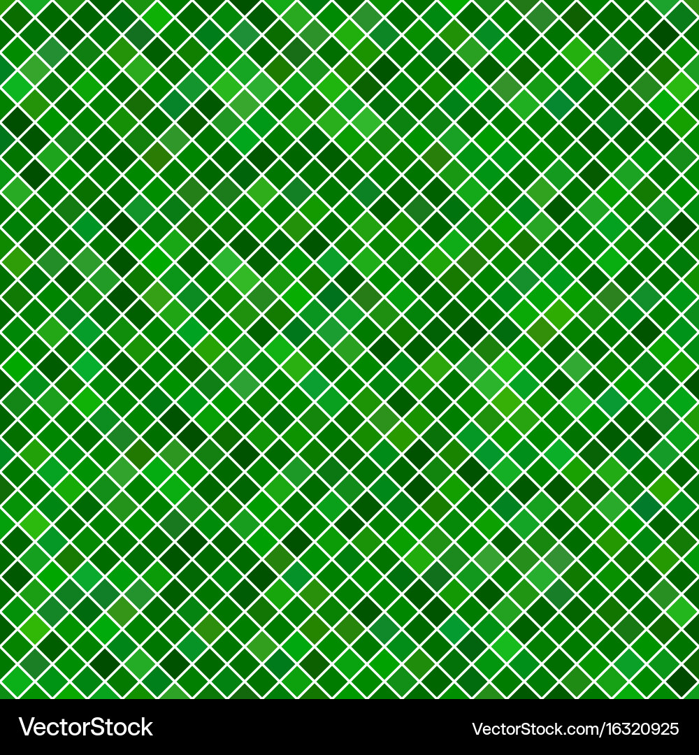 Green diagonal square pattern background vector image