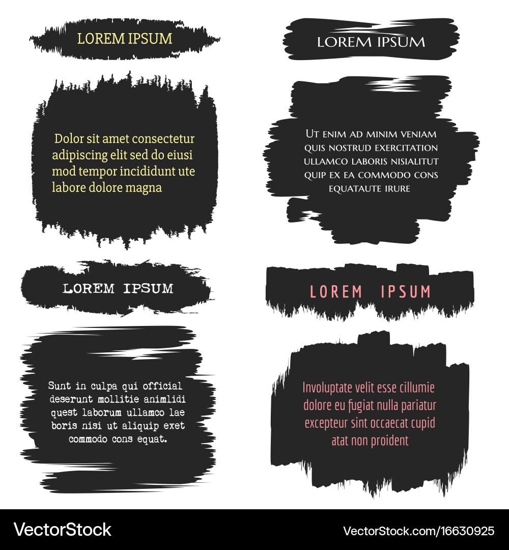 Grunge Ink Splatter Text Frames Vector Image