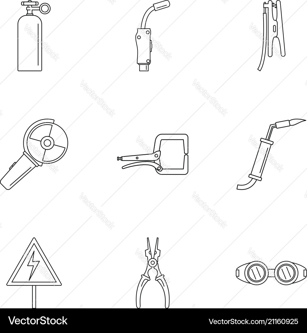 Hard worker icons set outline style Hard worker icons set outline style vector image