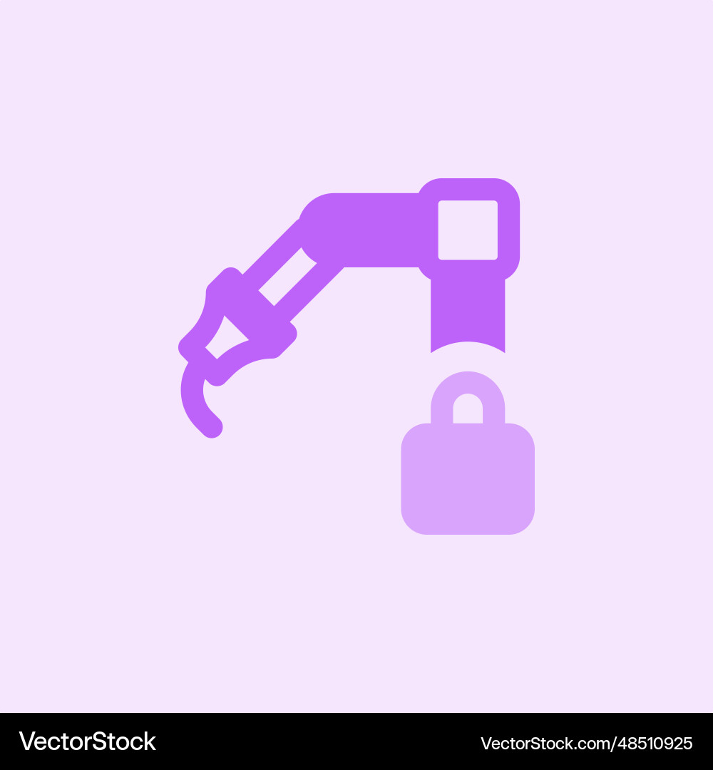 Lock system inbuilt in mechanical arm vector image