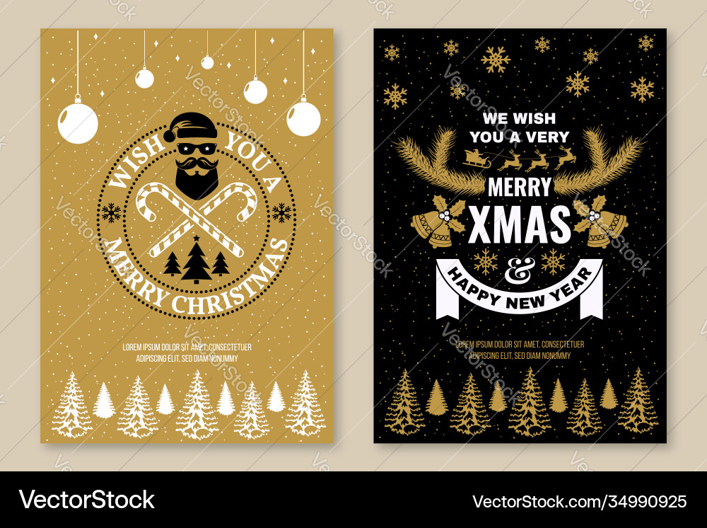Merry christmas and happy new year poster flyer Merry christmas and happy new year poster flyer vector image