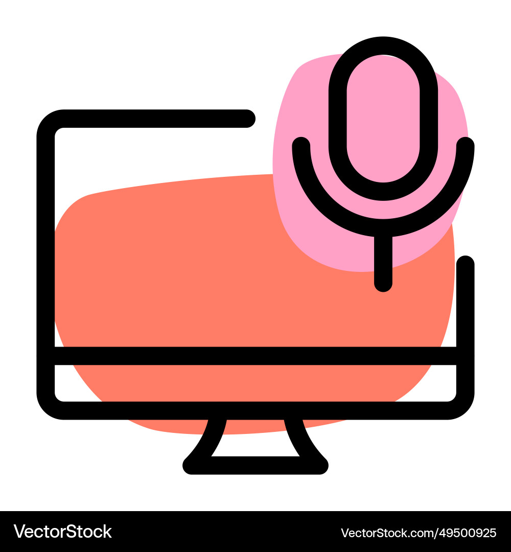 Microphone used for audio input on computer vector image
