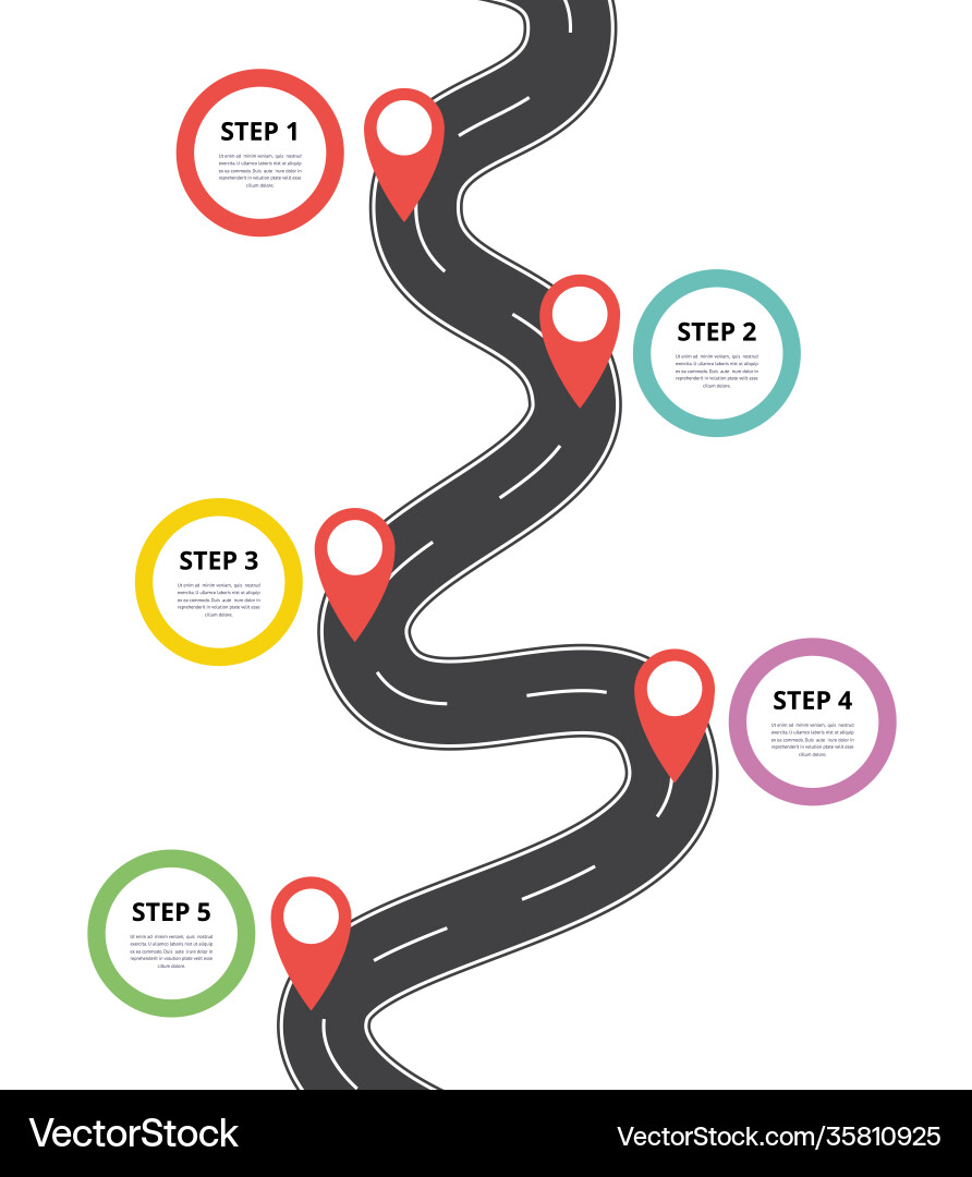 Road highway track with marks steps numeration Vector Image