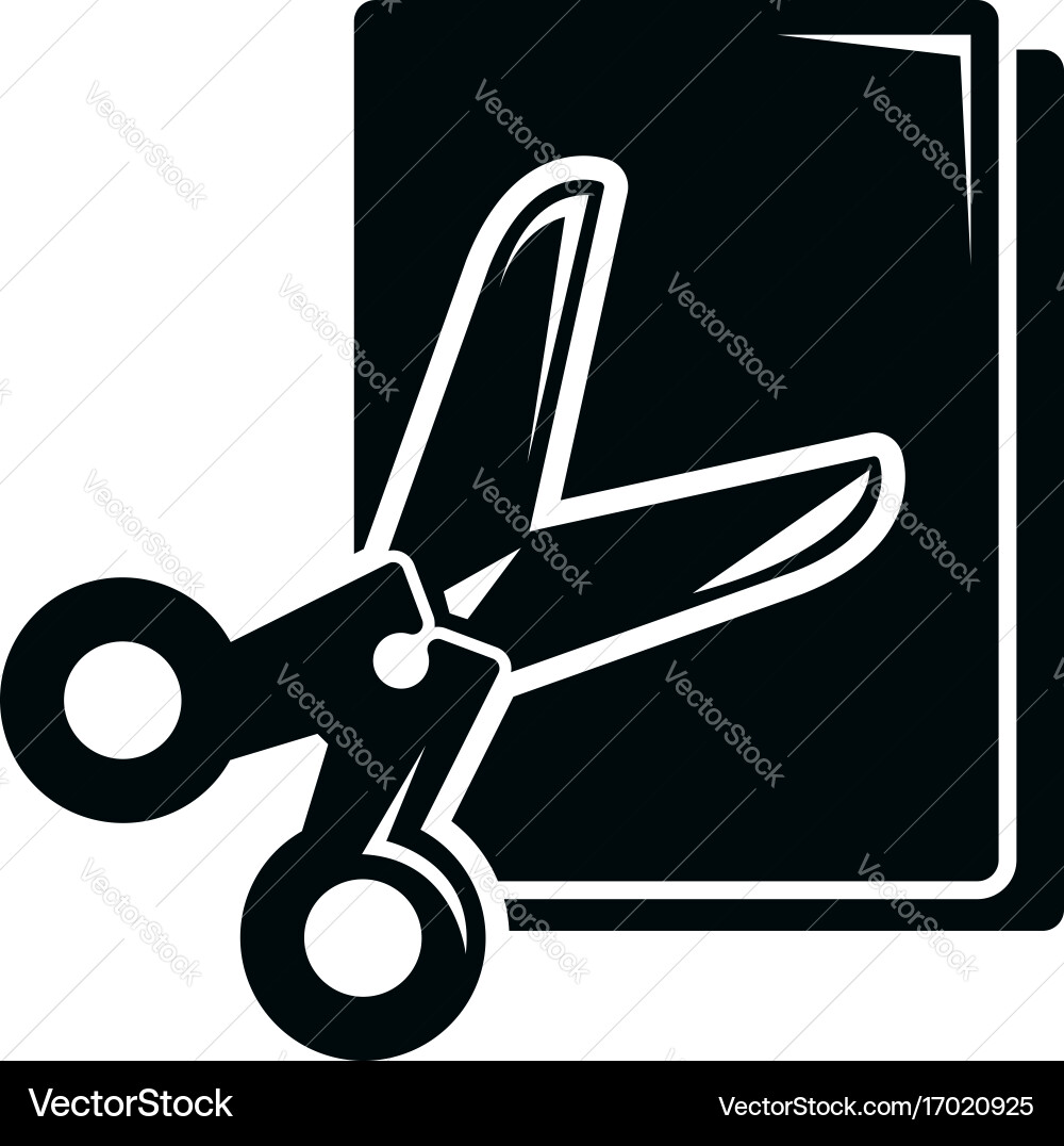 Scissors paper icon simple black style Vector Image