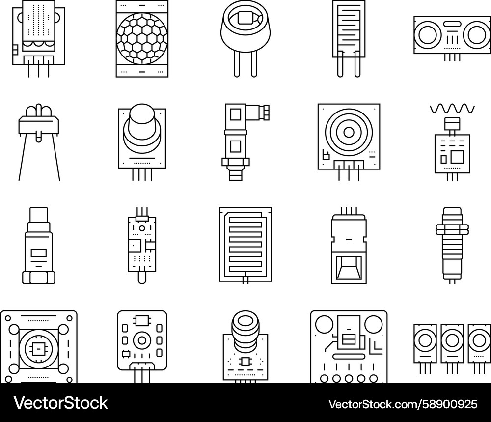 Sensor Module IoT Icons Vector Image