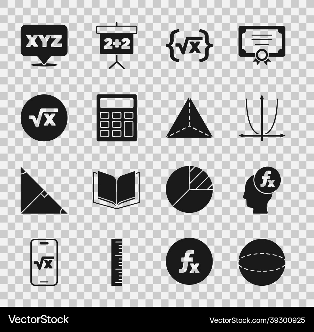 Set geometric figure sphere function mathematical Vector Image