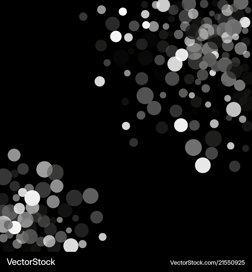 Silver glitter confetti on a black background Silver glitter confetti on a black background vector image