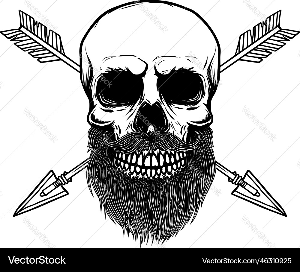 Skull with crossed arrows design element Skull with crossed arrows design element vector image