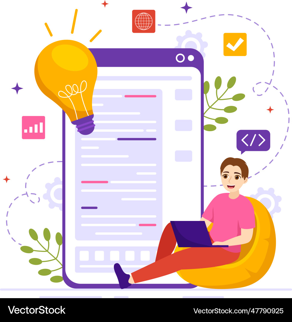 Software testing with application engineering Software testing with application engineering vector image
