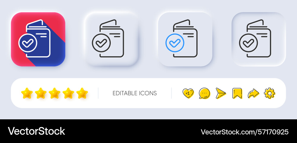 Verification document line icon accepted passport Verification document line icon accepted passport vector image