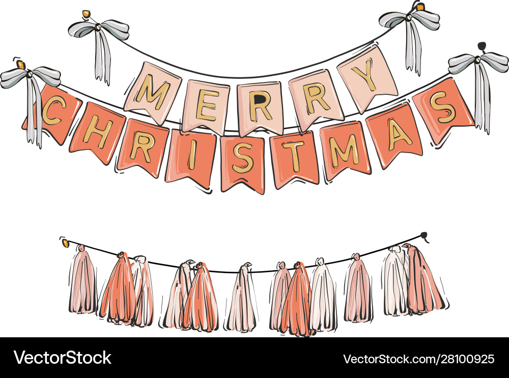 Xmas greeting winter holidays text on flag Xmas greeting winter holidays text on flag vector image