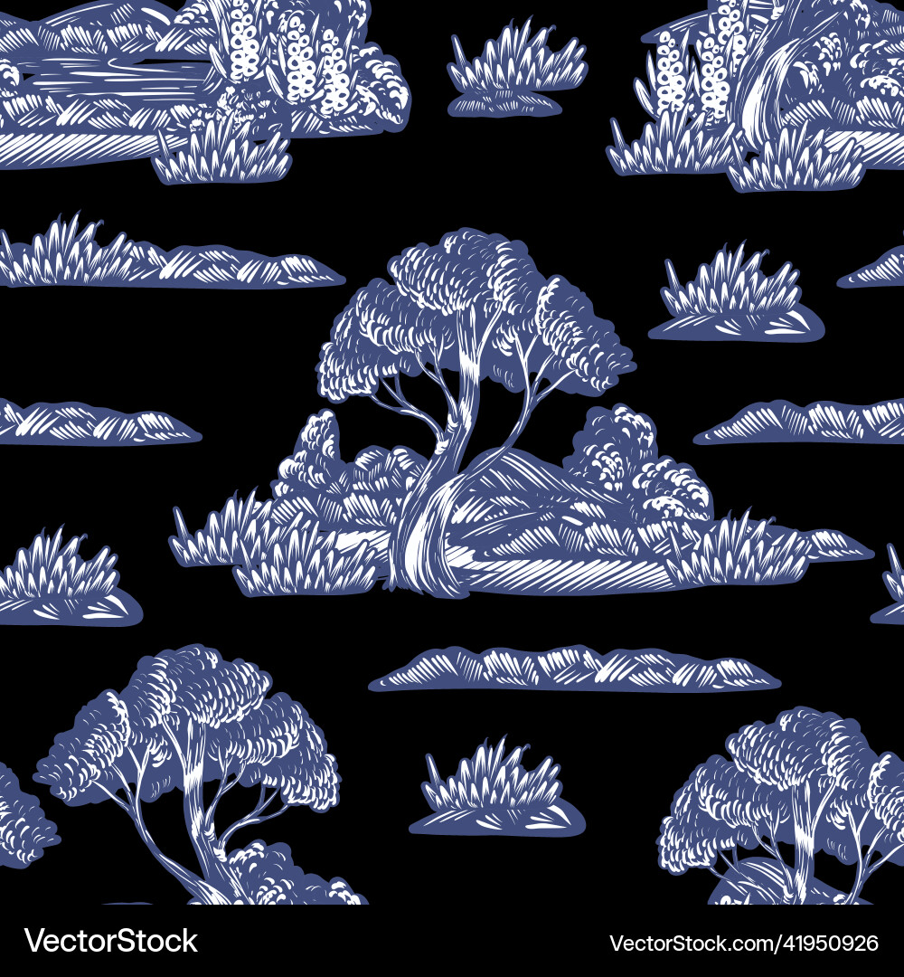 Botanical Tree Pattern Vector Image