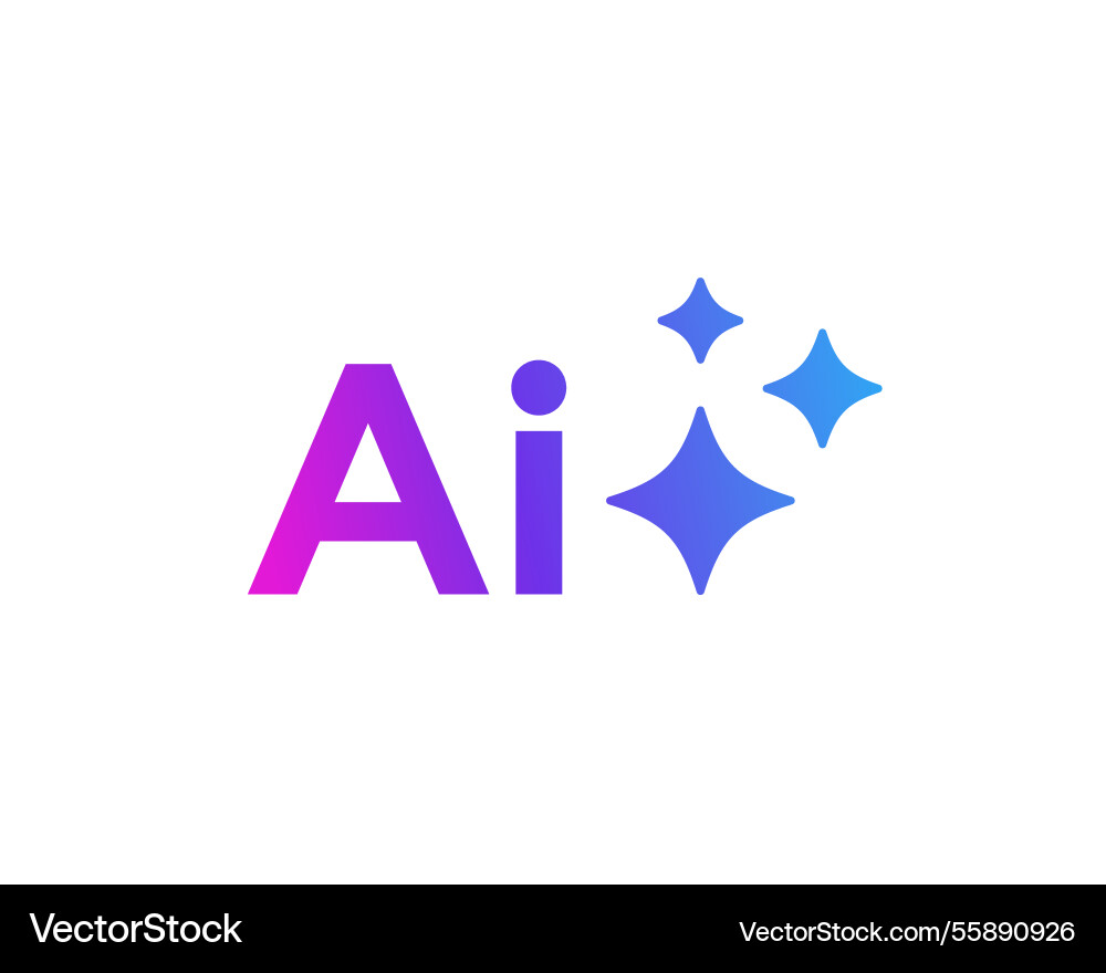 Bright ai icon with gradient design bot symbol vector image