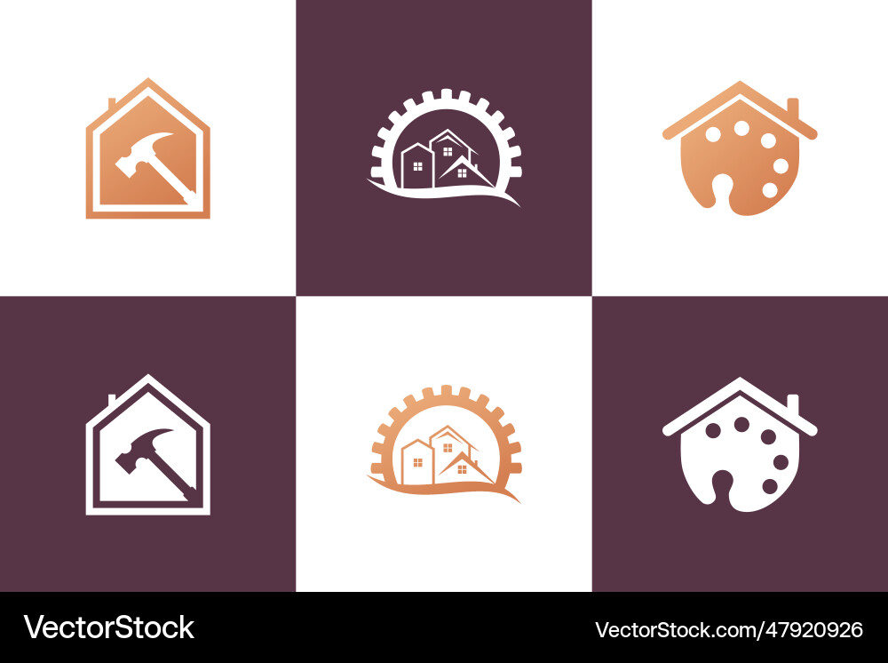 Building logo design collection with unique Building logo design collection with unique Vector Image